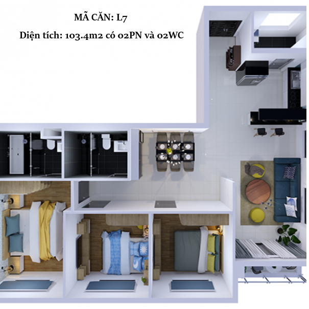 Thiết Kế Căn Hộ Docklands Sài Gòn Mã L7